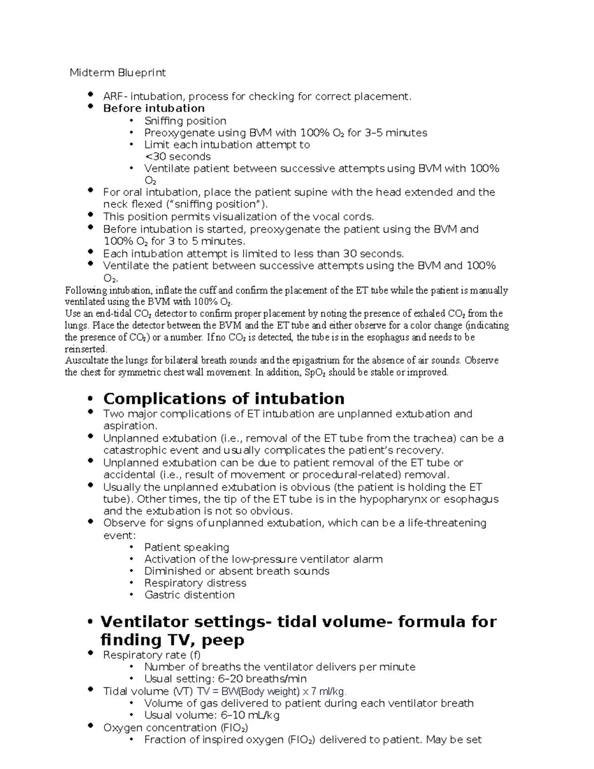 N 213 Midterm Blueprint Guidelines for Fall 2024 Exam Preparation - Studocu
