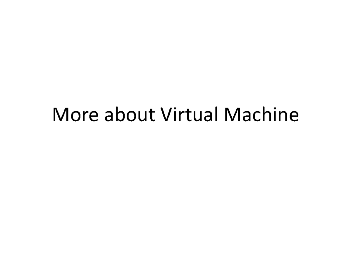 Virtual Machine Review: Hardware Support and Optimization - Studocu