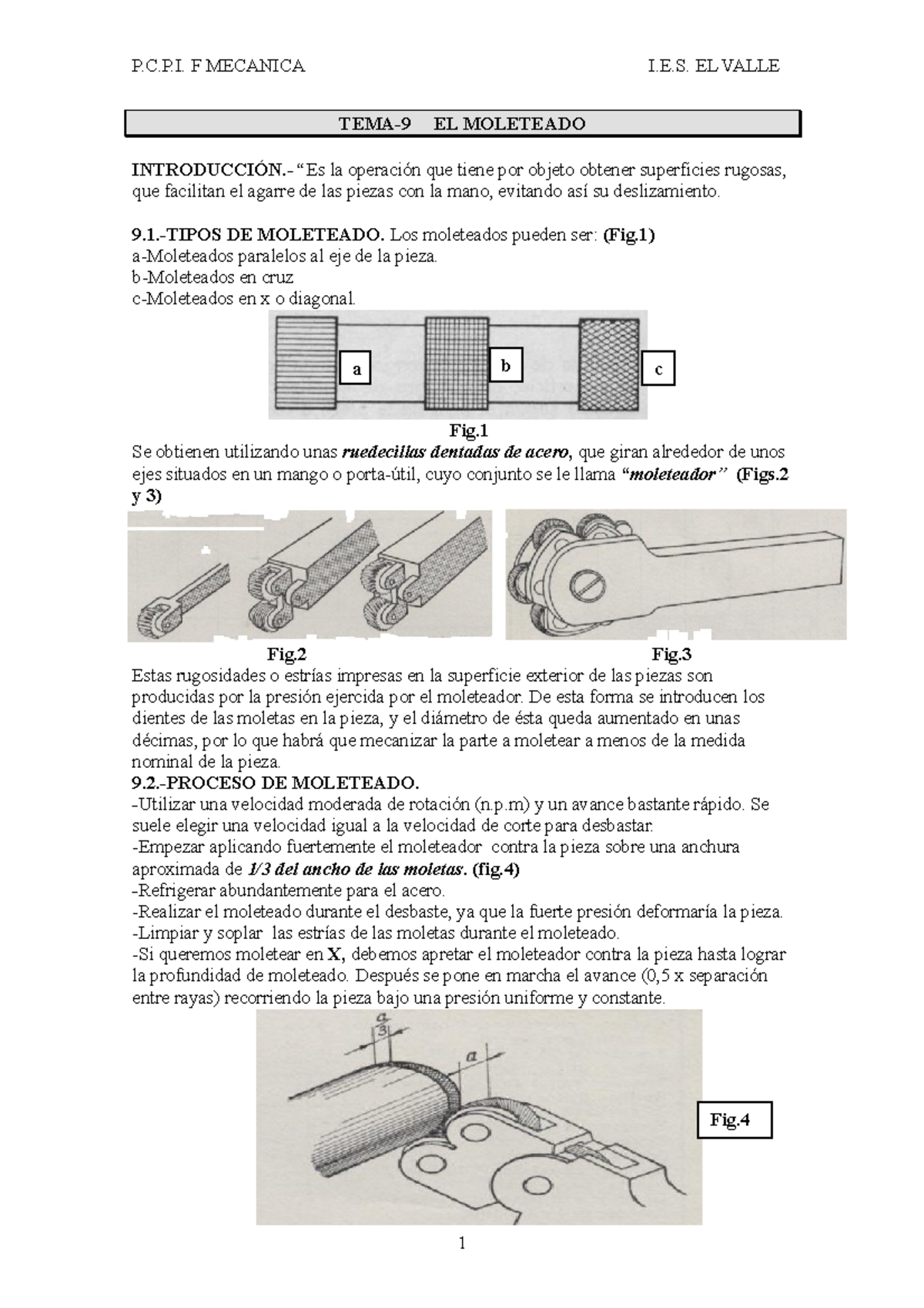 Tema 9 el moleteado - rtyhy - P.C. F MECANICA I. EL VALLE TEMA-9 EL ...