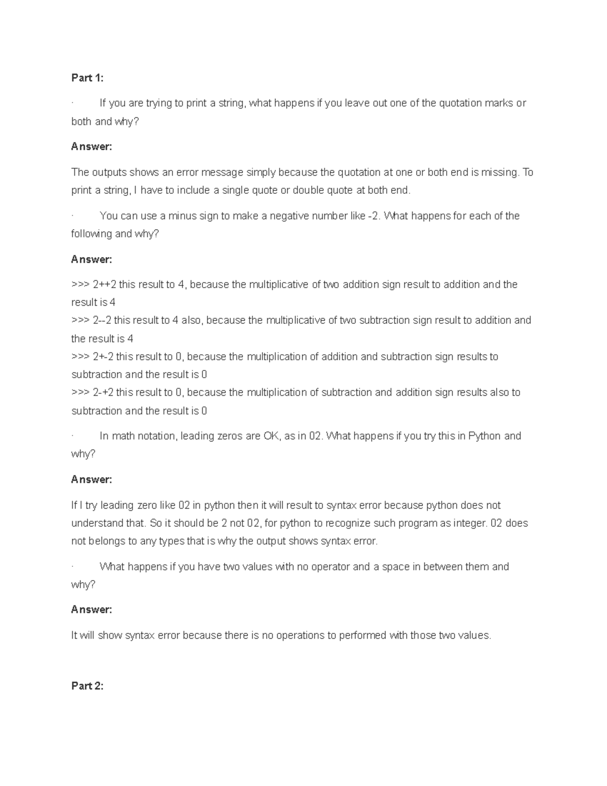 CS 1101 - Learning Journal Unit 1: Python Experiments & Findings - Studocu