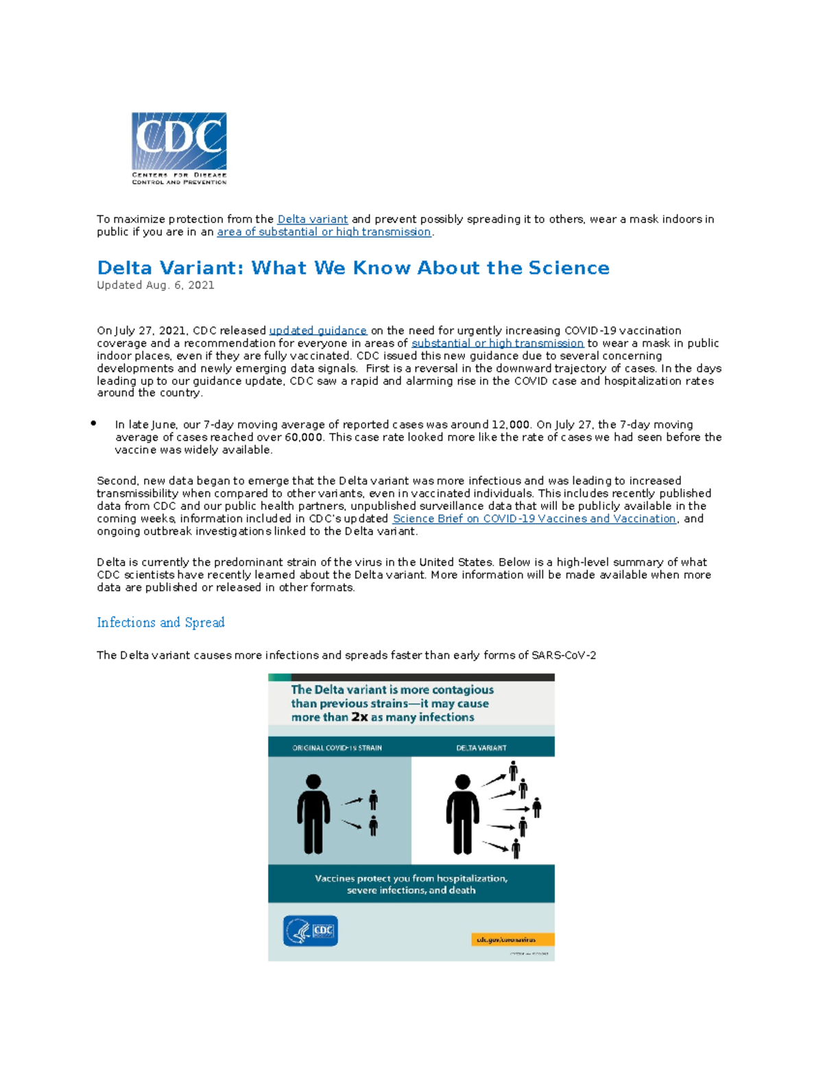 Delta Variant Update: CDC Guidance on Masks & Vaccination - Studocu