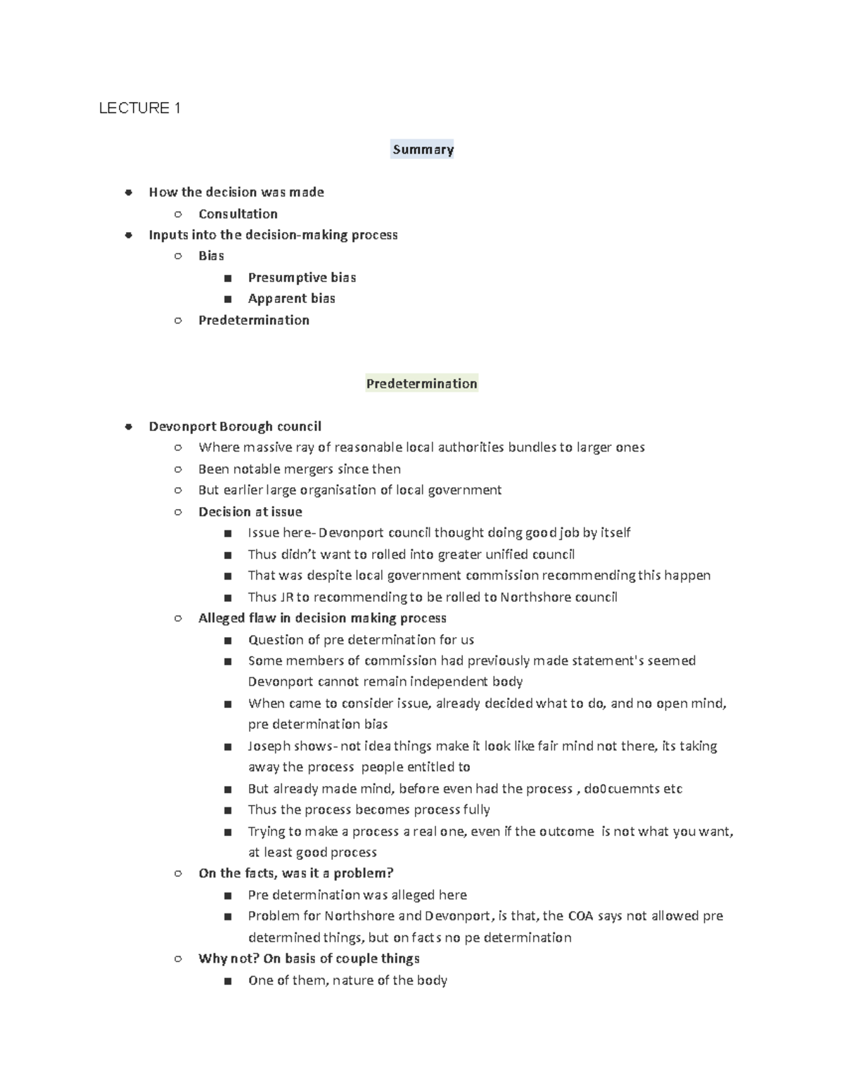 LAWS322 Lecture Notes: Decision-Making Processes and Bias Analysis ...
