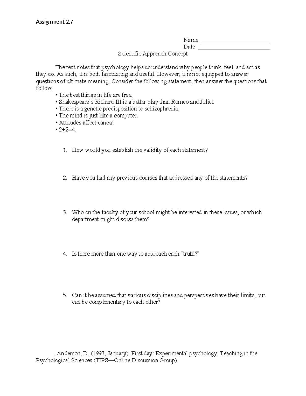 02-07 Scientific Approach - Assignment 2. Name ...