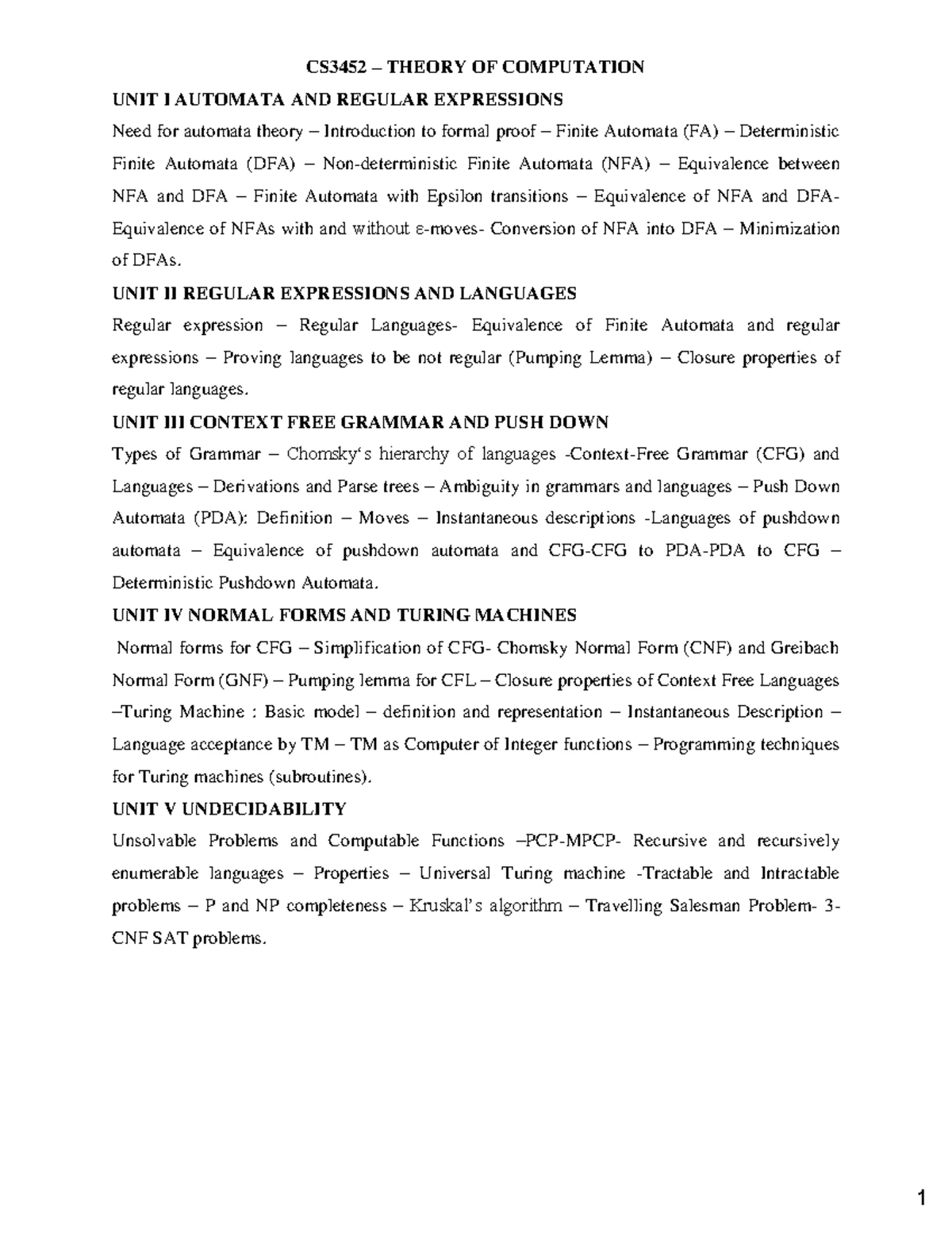 TOC UNIT 1 & 2 - lecture notes on first two units of TOC 2021 ...
