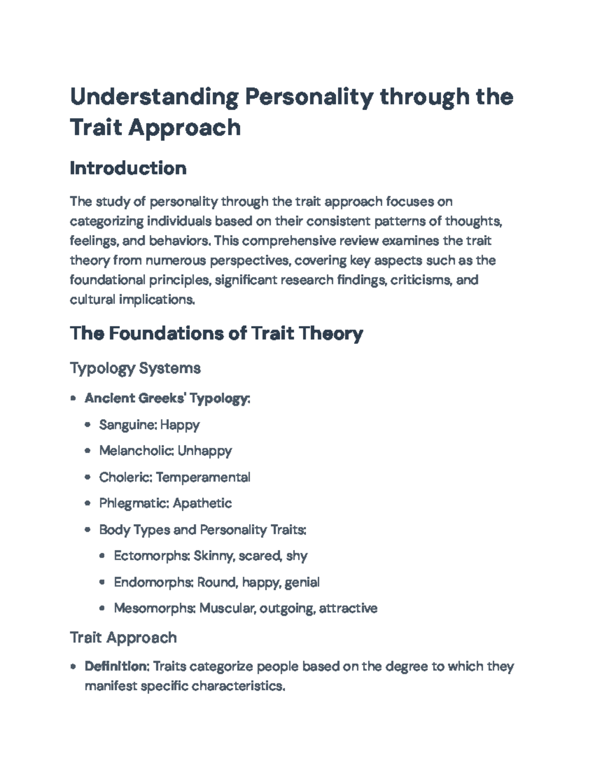 Understanding Personality (PSY 101): A Comprehensive Review of Trait ...