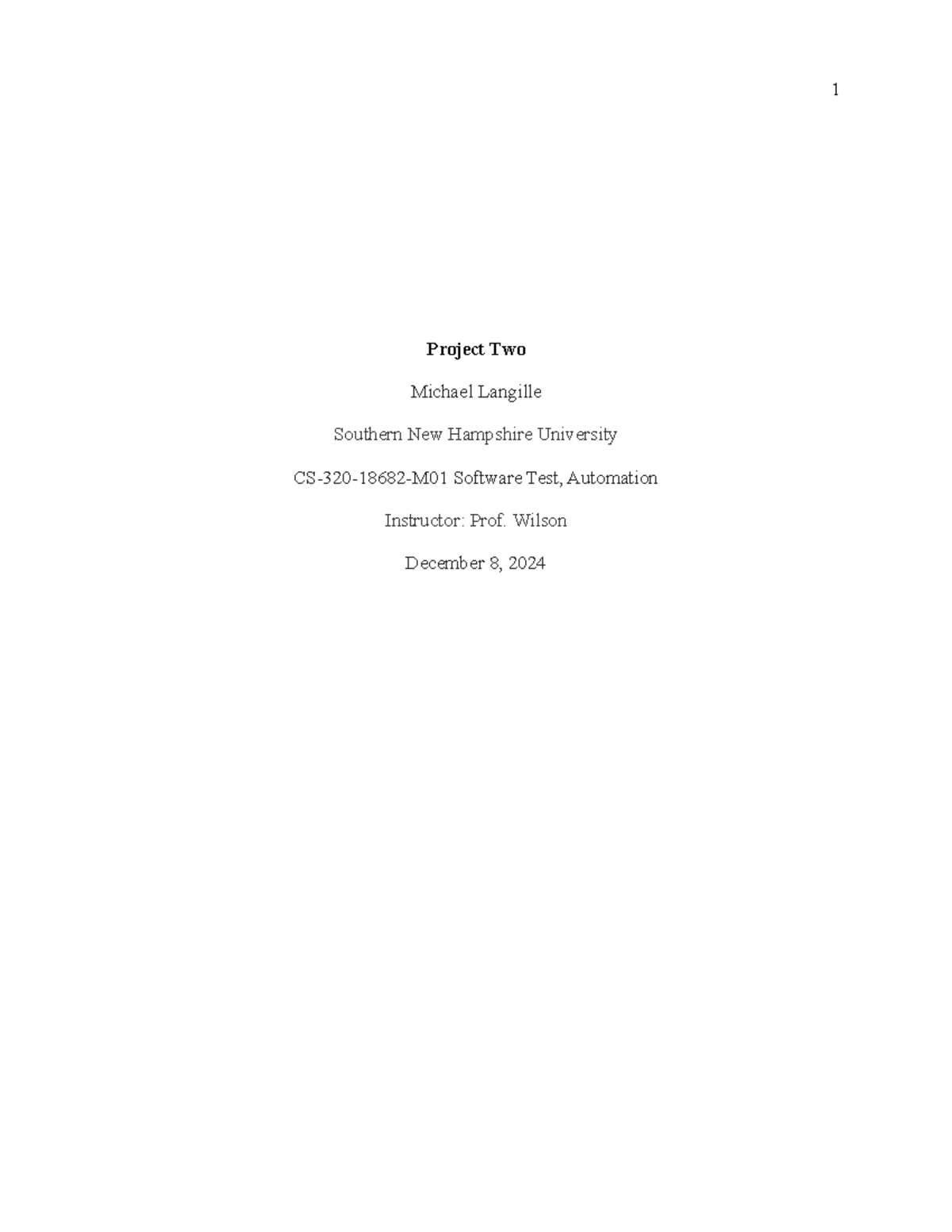 CS-320-18682-M01 Project Two Summary and Reflection on Unit Testing ...