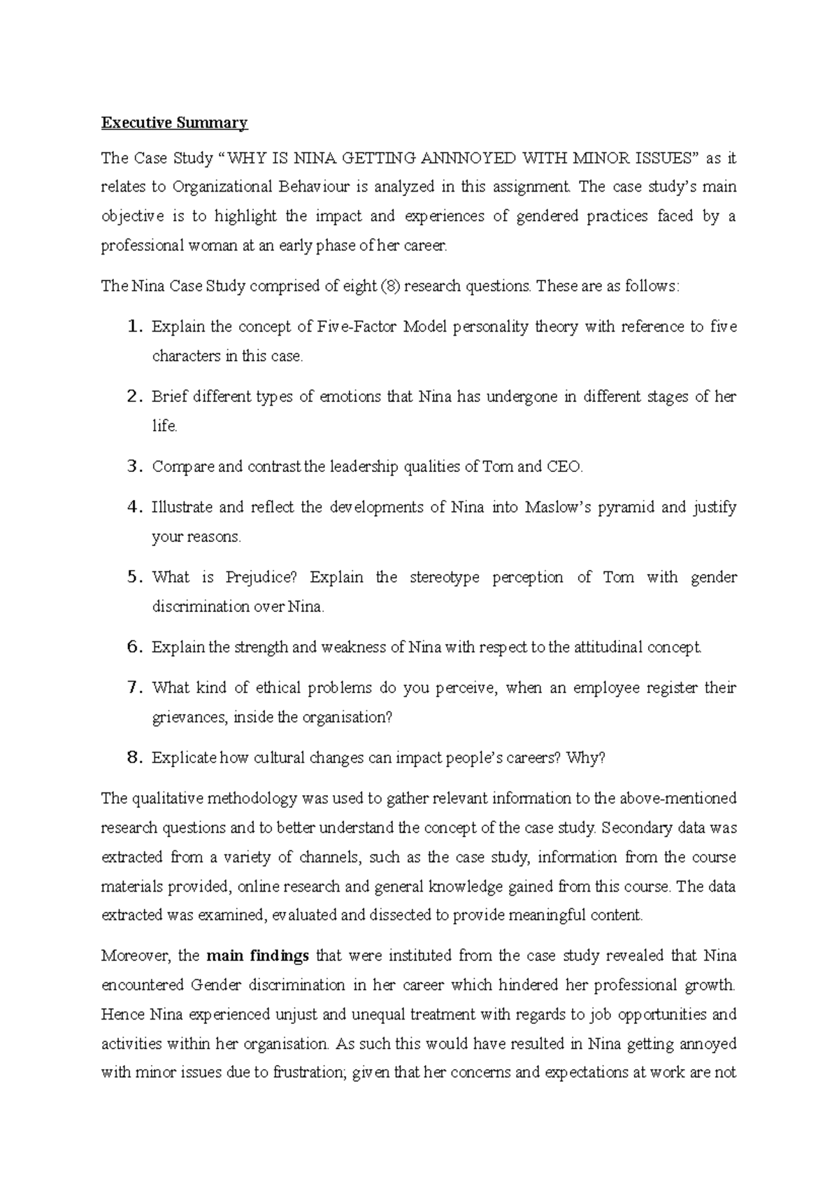 Crisis Communication Case Study: Gender Discrimination in Org ...