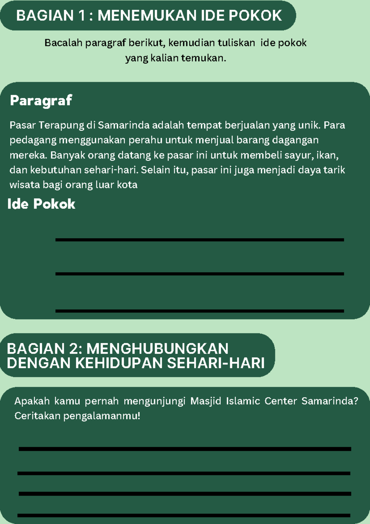 2 rangkap (sedang) - Bacalah paragraf berikut, kemudian tuliskan ide ...