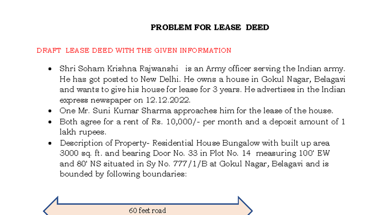 22.11. 2025 Problem for Lease Deed - PROBLEM FOR LEASE DEED 1 DRAFT ...
