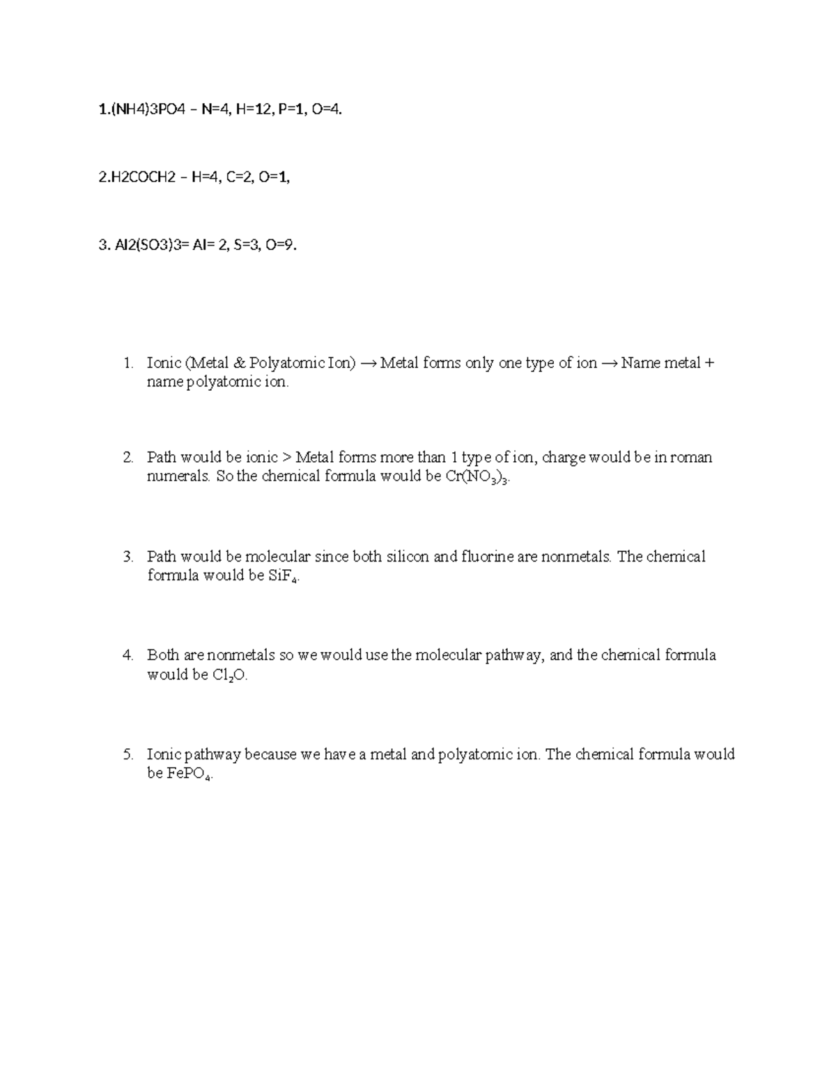Week 5 Assignment: Ionic and Molecular Compounds Analysis - Studocu