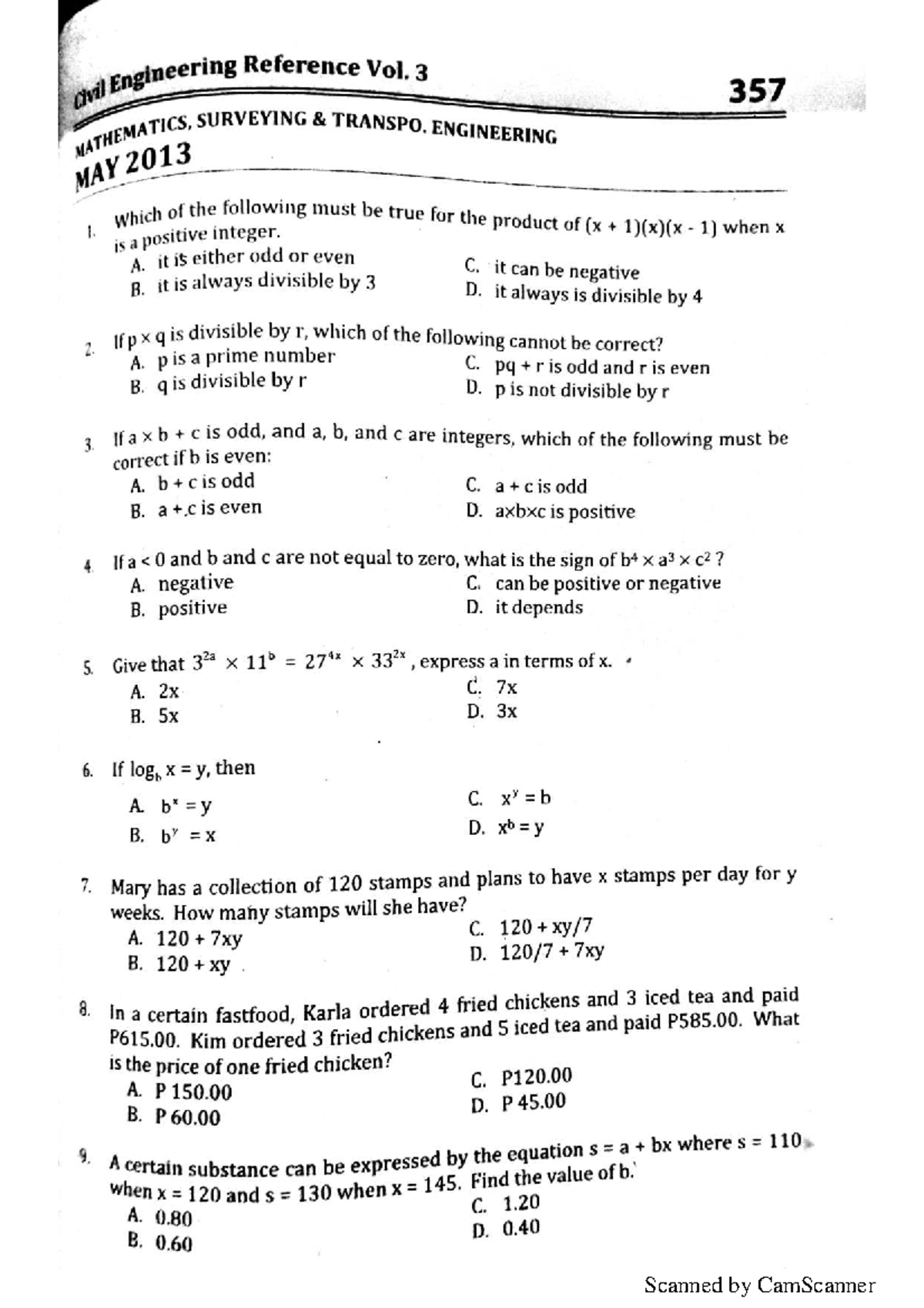 Civil Engineering Reference Vol. 3: Mathematics & Transportation ...