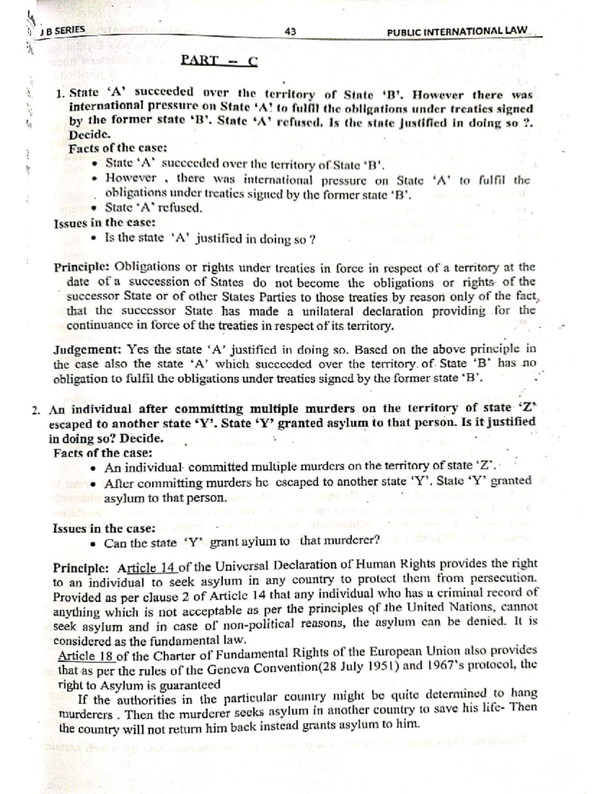 PIL - Public International Law Notes and Case Analyses - Studocu
