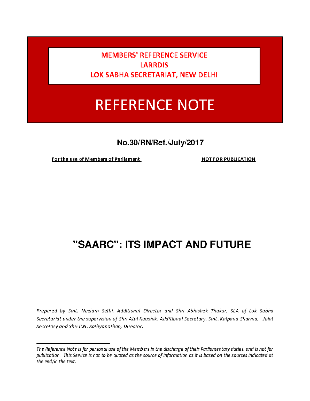 SAARC: Analysis of Its Impact and Future Prospects - Studocu