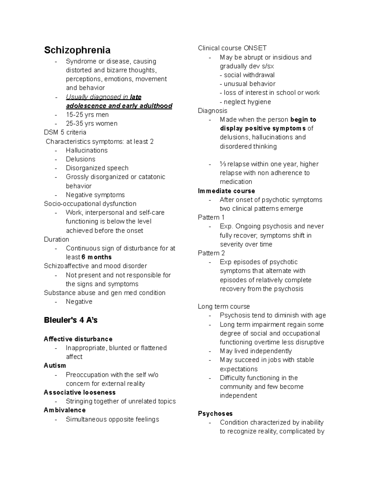 Psych 101 Finals Reviewer: Understanding Schizophrenia and Mood ...