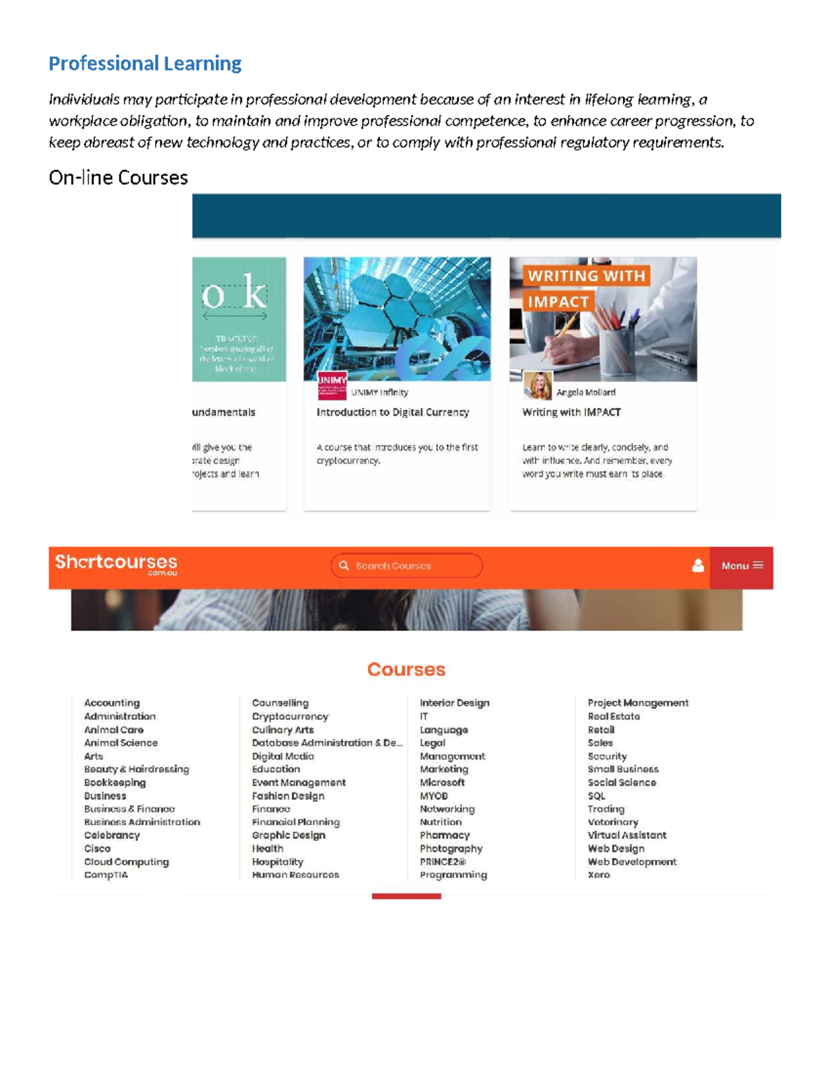 Professional Learning Notes - Professional Learning Individuals may ...