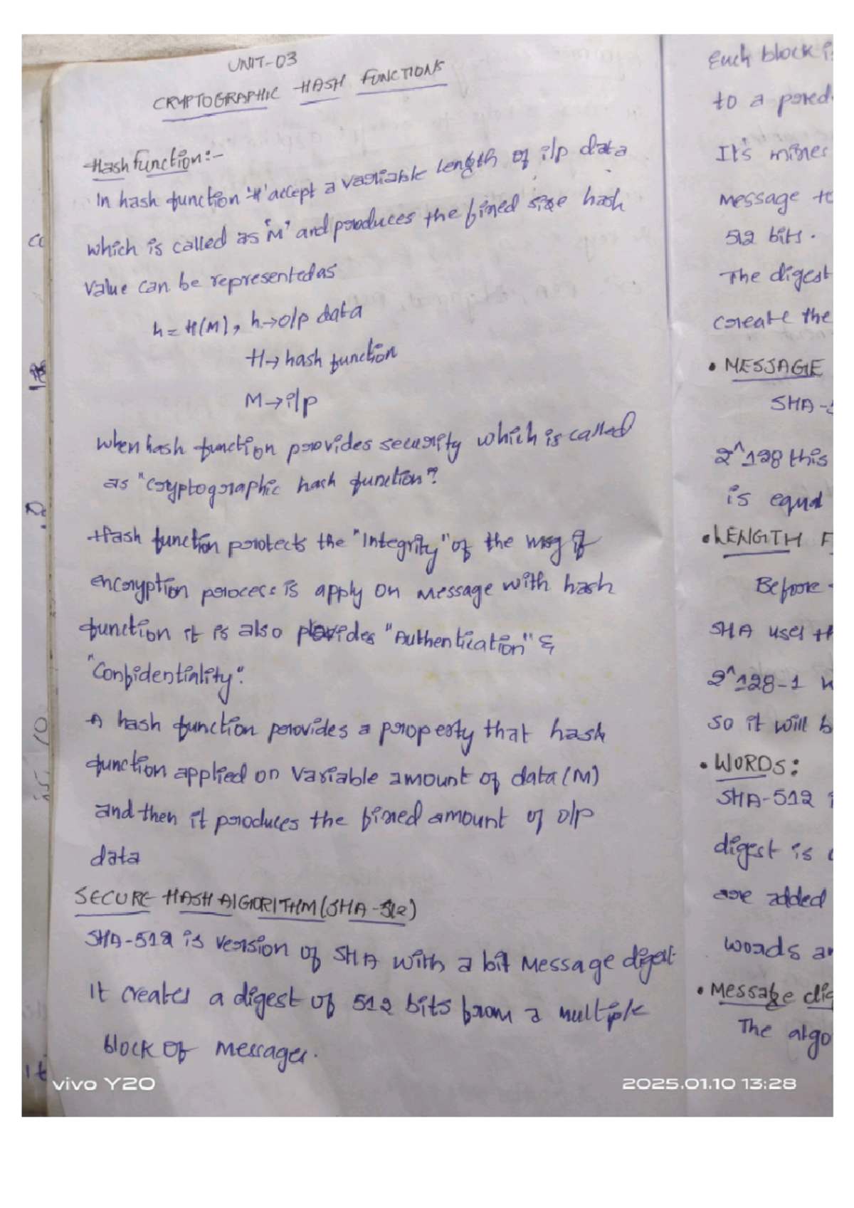 Cns notes - cryptography network security - Each blo CRYPTOGRAPHIC HASH ...
