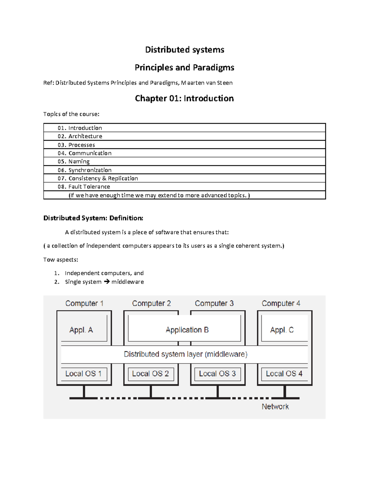 1-Lecture 1: Intro to Distributed Systems Principles & Paradigms - Studocu