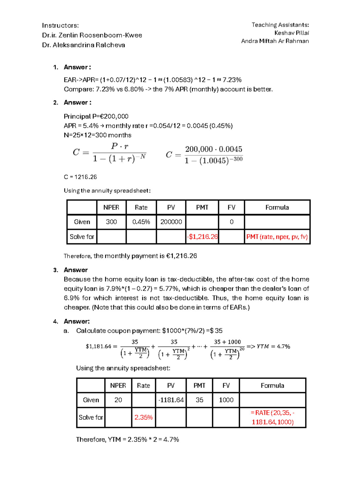 Study Group Session 3: Financial Analysis & Bond Valuation (Course Code ...