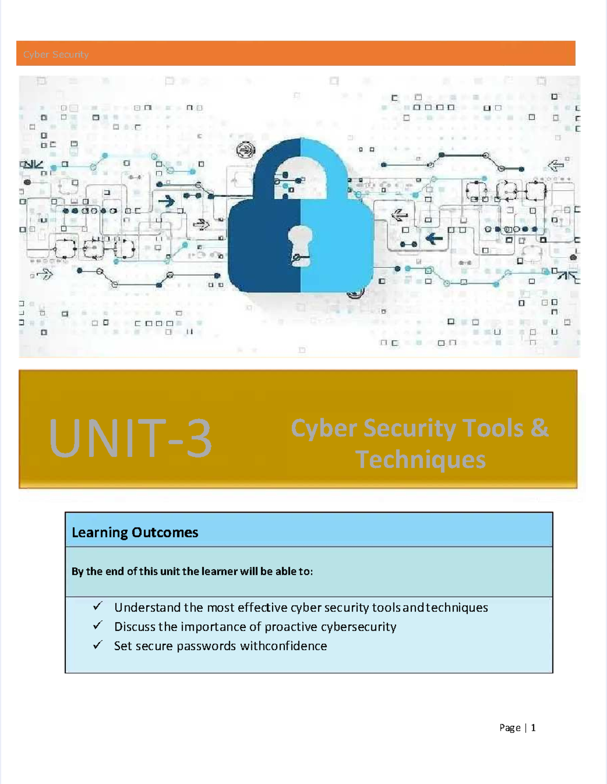 Cybersecurity Tools & Techniques: Course FYBAR VAFURGTY 6 - Studocu