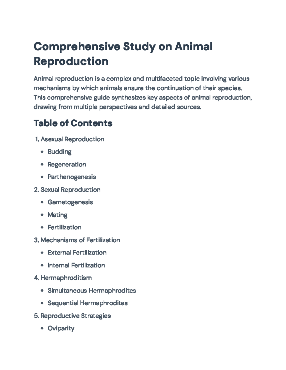 Comprehensive Study on Animal Reproduction Mechanisms and Strategies ...