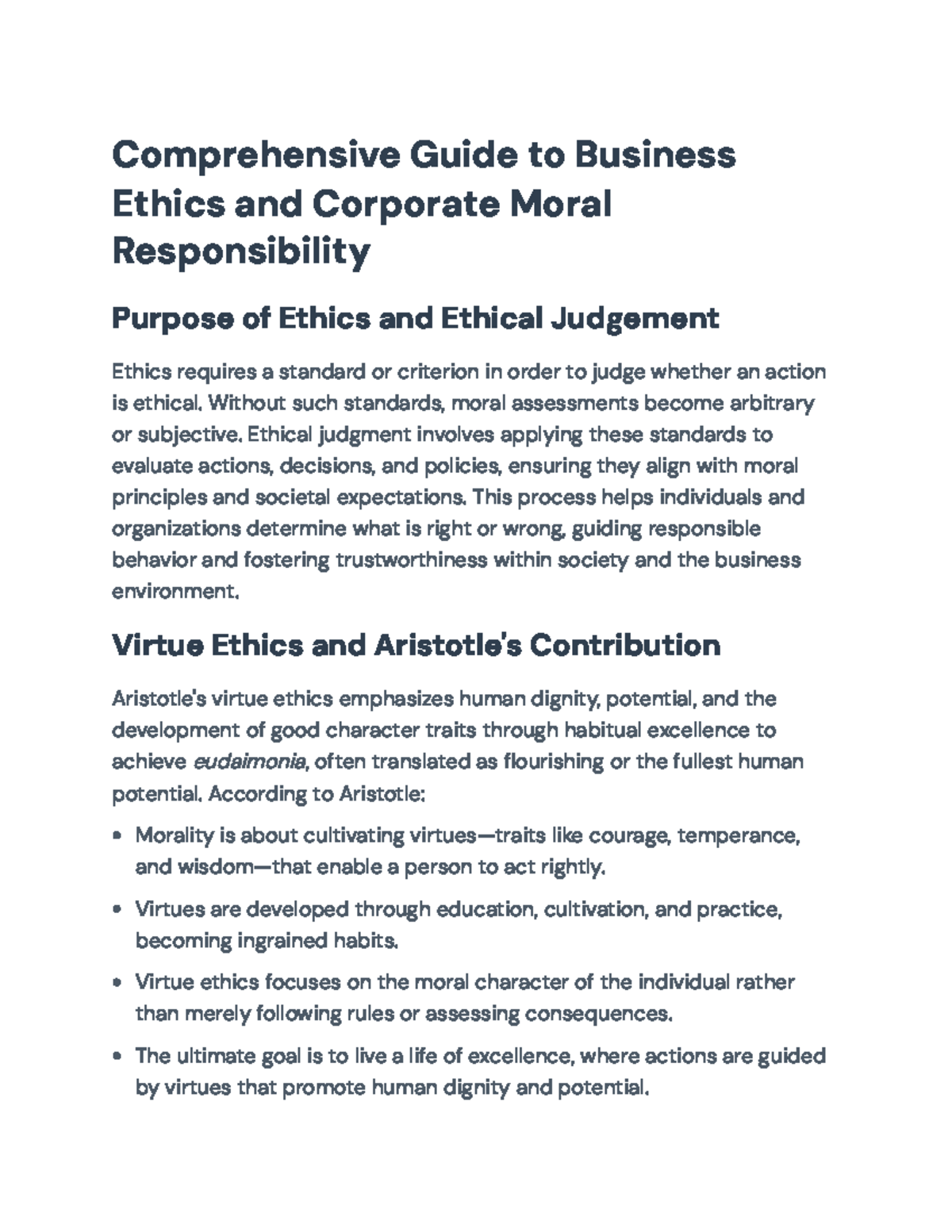 Comprehensive Guide to Business Ethics & Corporate Responsibility ...