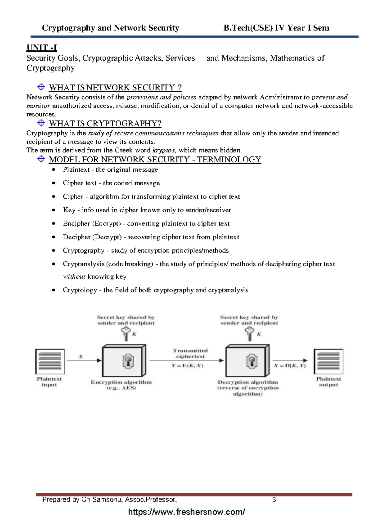 Cryptography and Network Security: Security Goals & Mechanisms (B.Tech ...