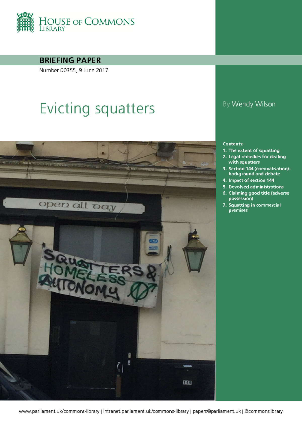 Briefing paper squatting - parliament/commons-library | intranet ...