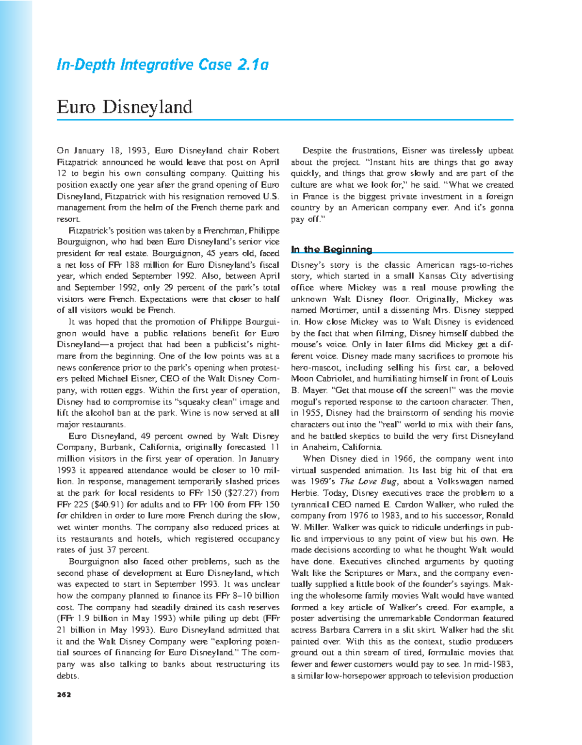 Integrative Case Study 2.1a: Challenges and Strategies of Euro ...