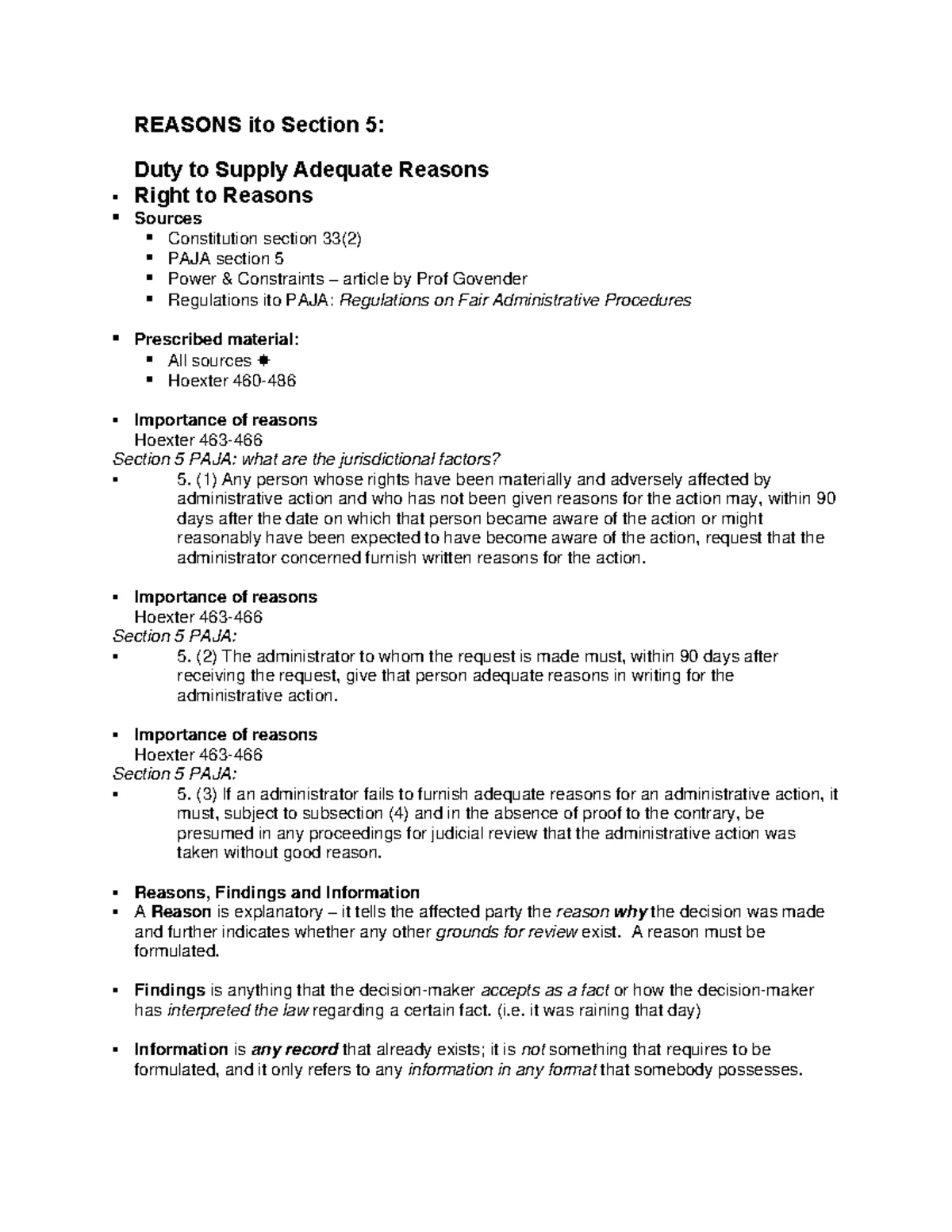 TOPIC 4: Procedural Fairness in Administrative Law (Admin T2) - Studocu