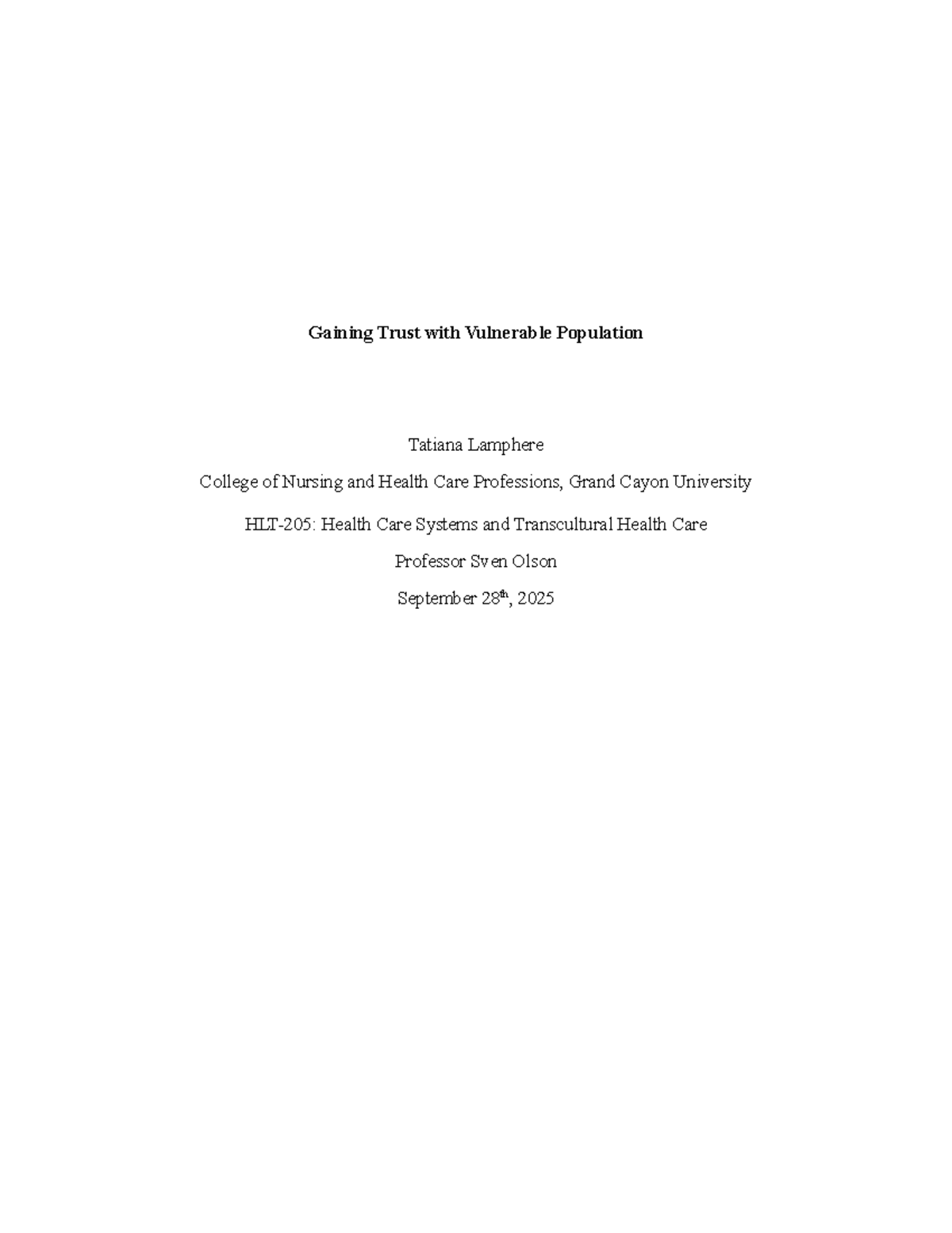 Gaining Trust in Healthcare for Vulnerable Populations: A Study by ...