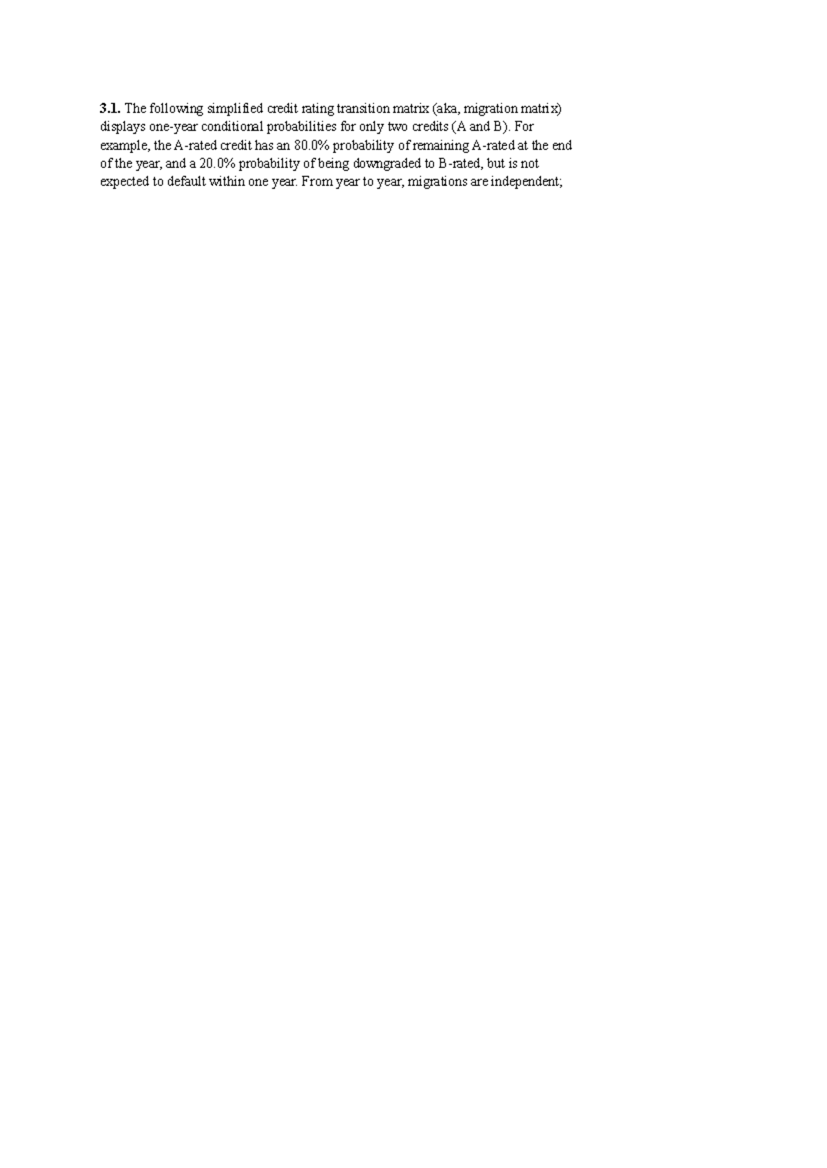 Risk - abc - kinh tế chính trị 2 - The following simplified credit ...