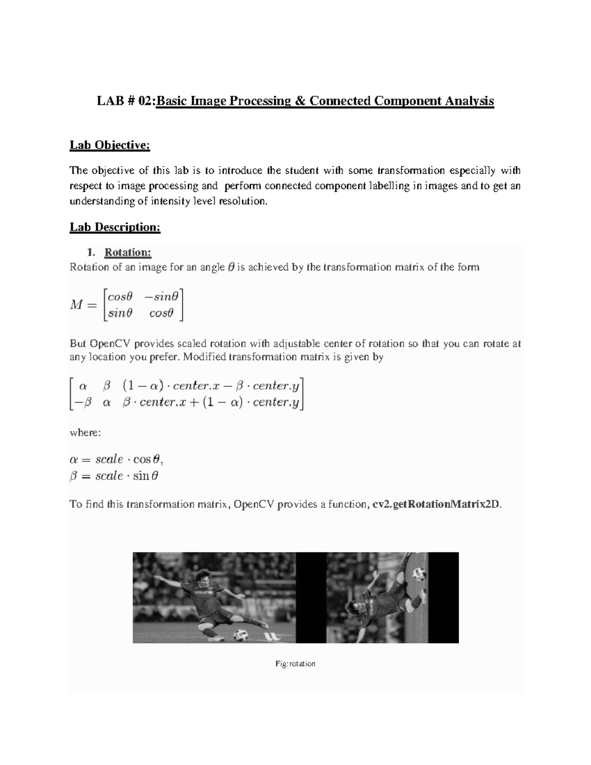 Lab 2: Basic Image Processing & Connected Component Analysis - Studocu