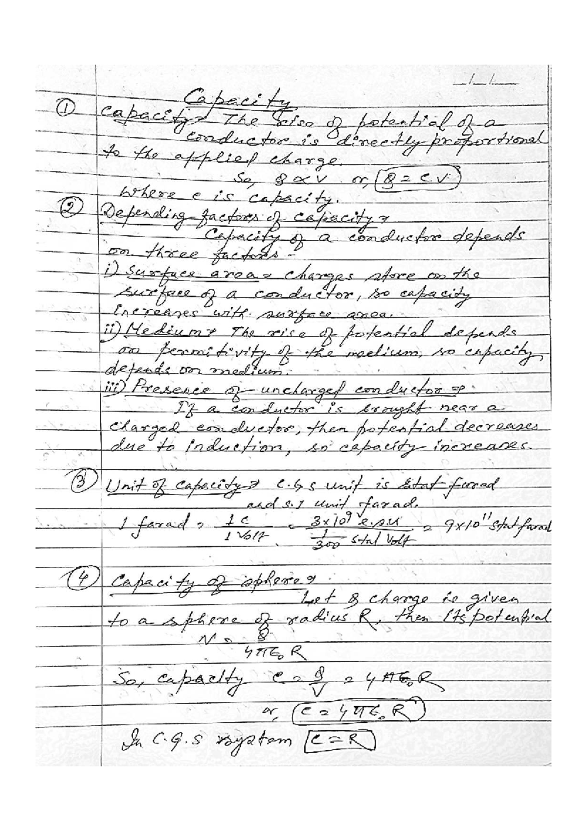 Capacity & Capacitor Notes (Course Code: 260316) - Studocu