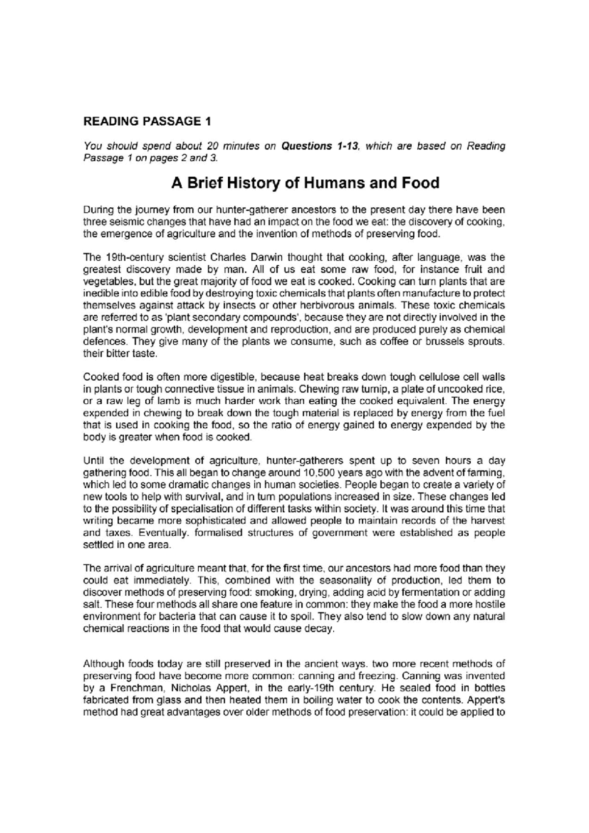Full Reading Prediction - READING PASSAGE 1 You should spend about 20 ...
