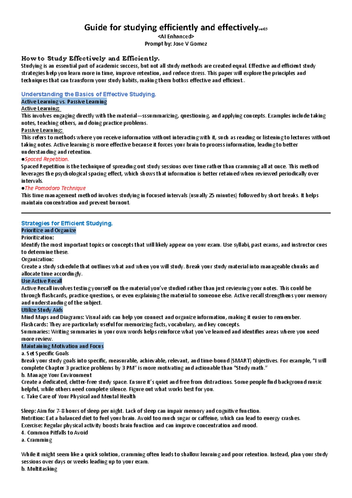 Effective Study Strategies: A Guide for Success (Guide 05 - BBV) - Studocu