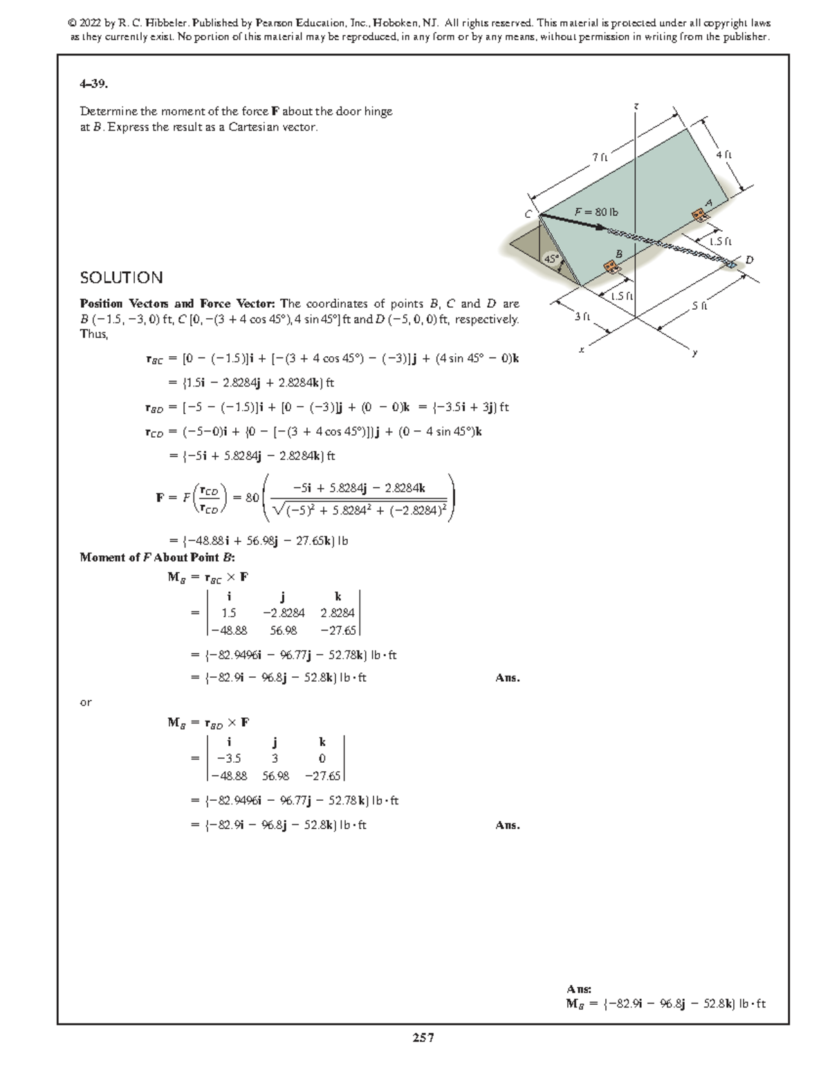 SWK 15th Ed Solution Manual - Moment of Force F About Hinge B - Studocu