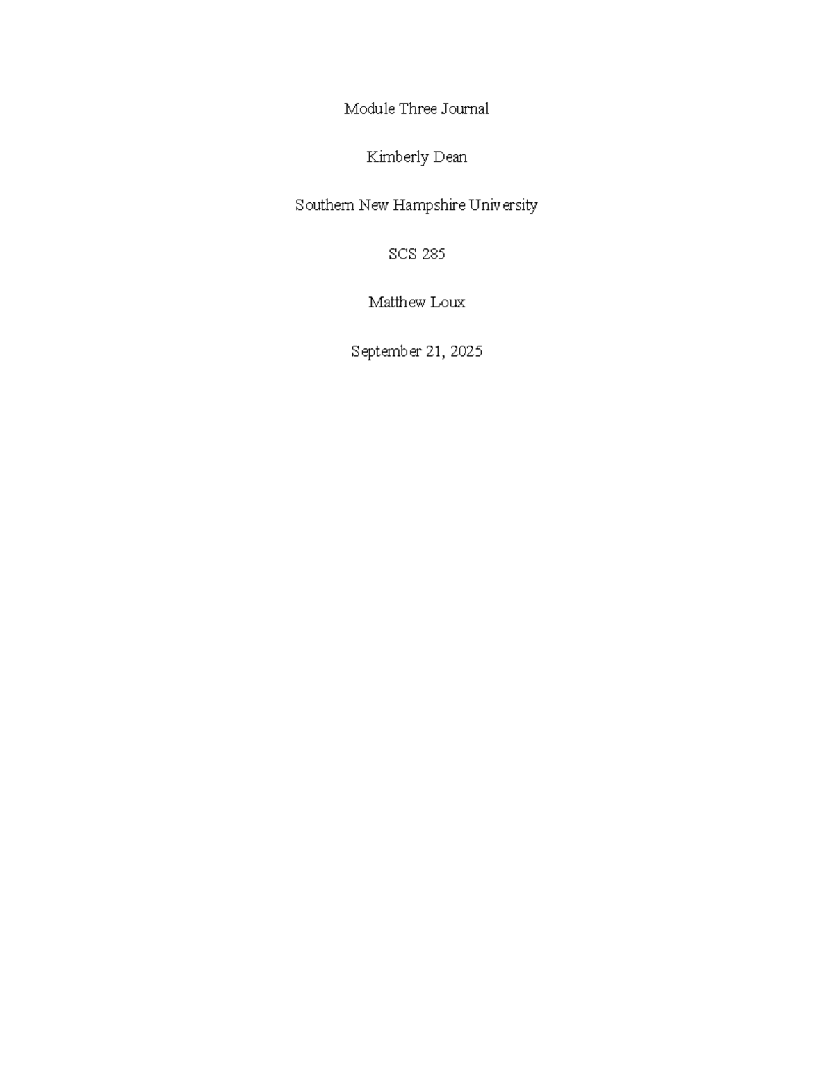 Module Three Journal: Quantitative & Qualitative Study Insights SCS 285 ...