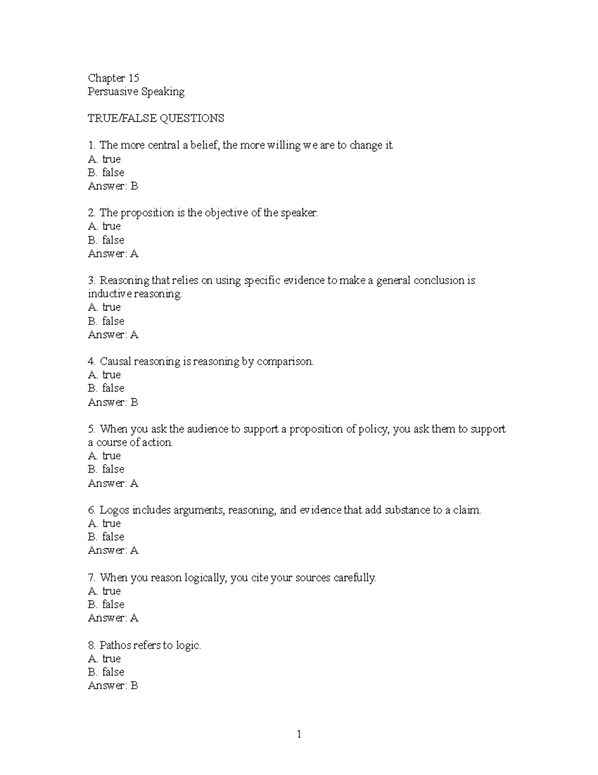 Chapter 15 TB - Q&A on Persuasive Speaking Fundamentals - Studocu
