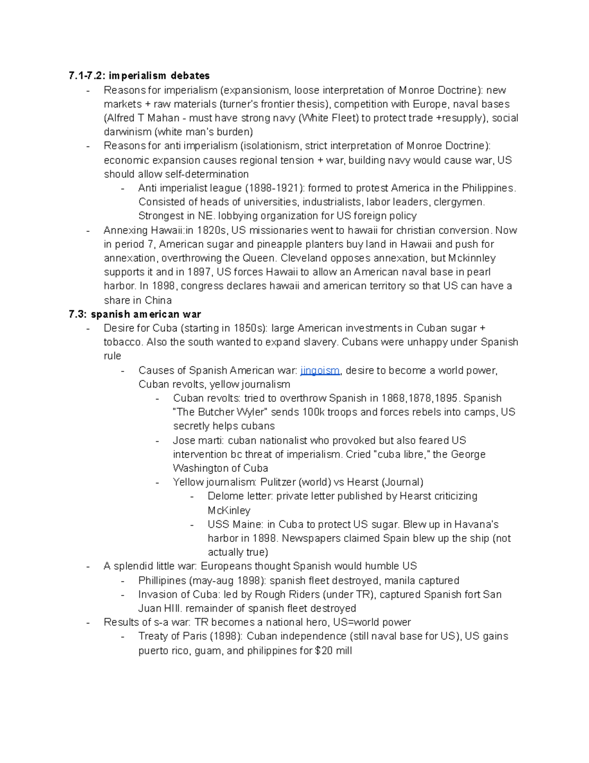 Period 7 APUSH Review: Imperialism, WWI, and the Progressive Era ...