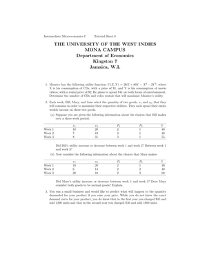 ECON2000 tutorial 3 - Econ - Intermediate Microeconomics I Tutorial ...