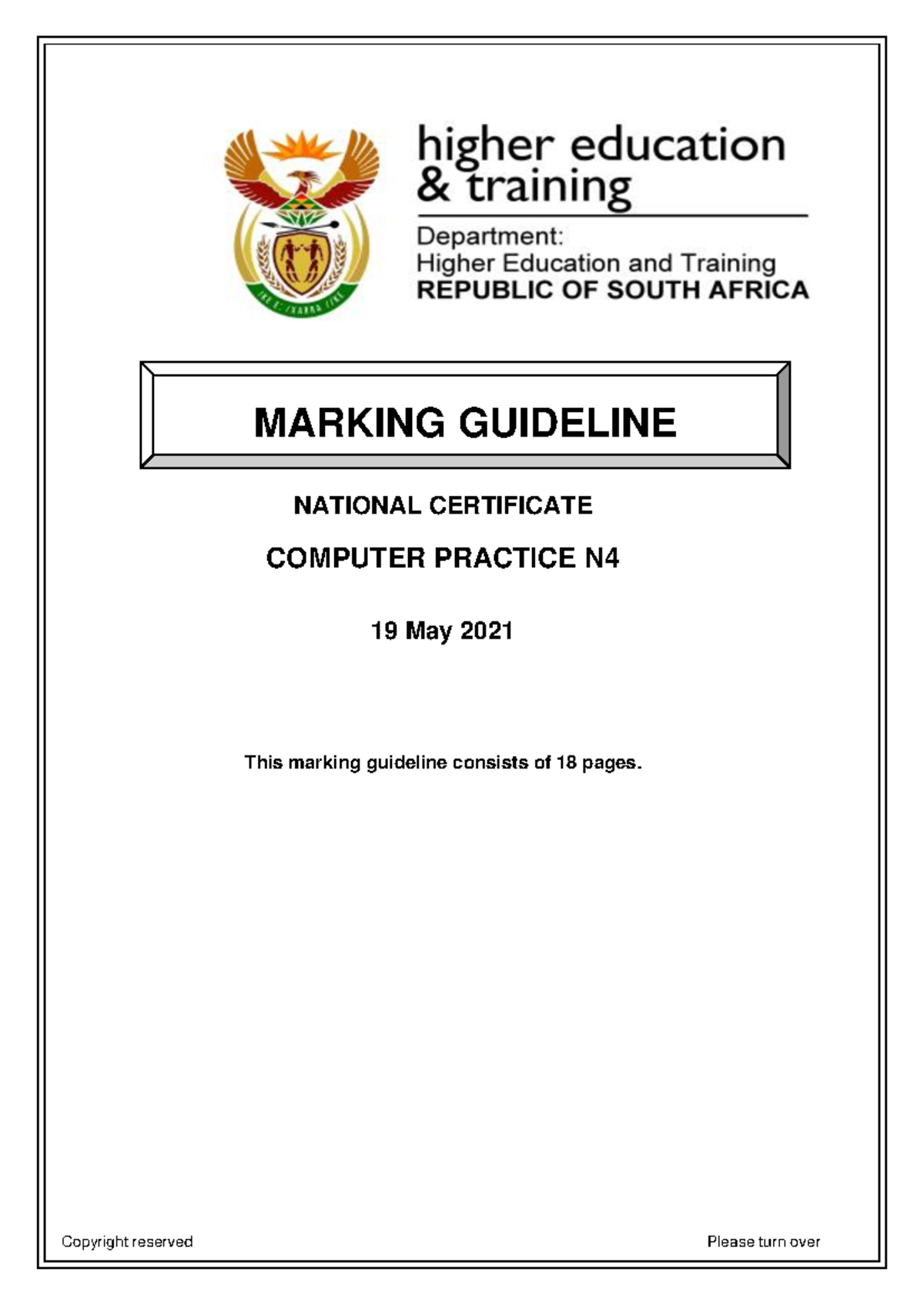 Computer Practice N - June 2021 Memorandum for Final Exam - Studocu