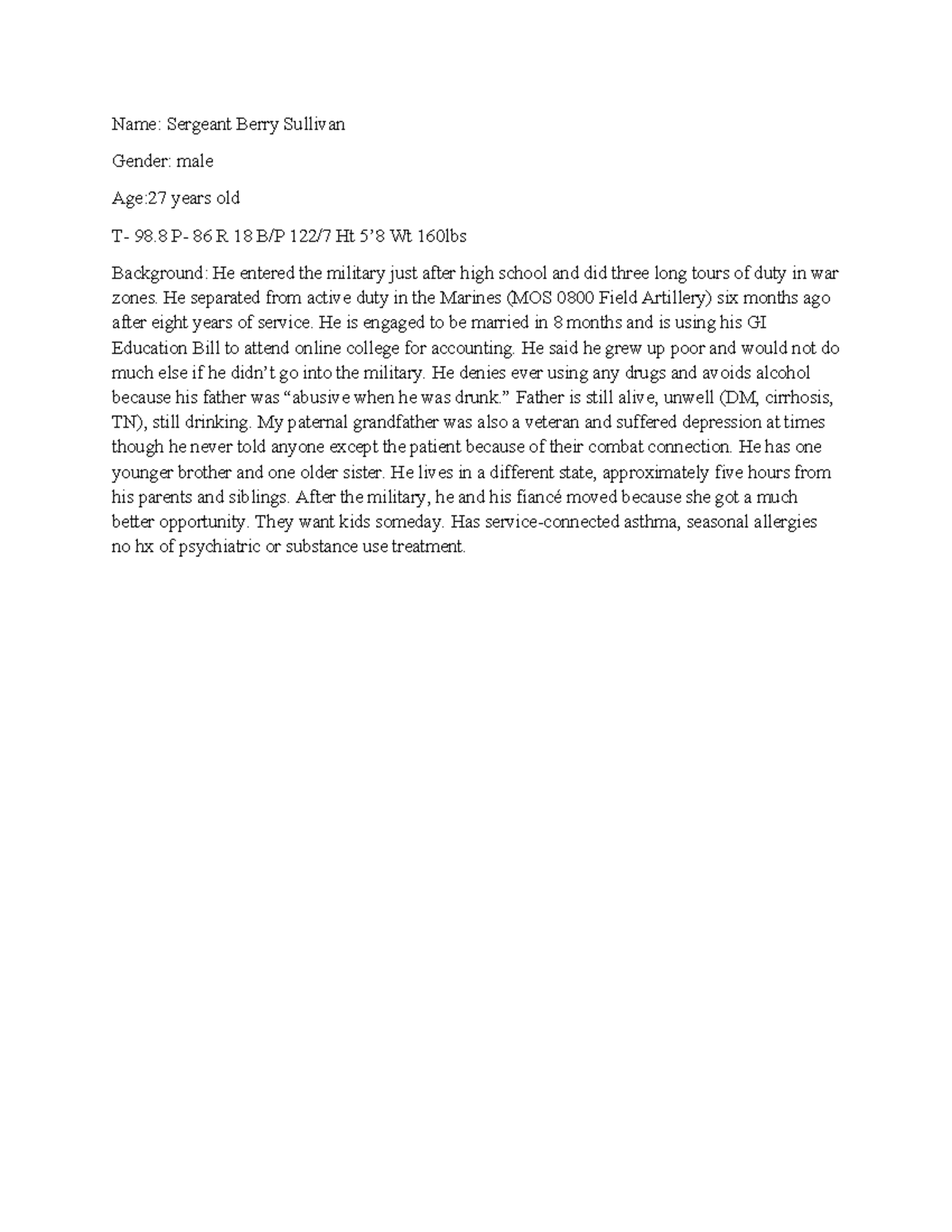 NRNP - 6635 Week 4 Assignment: Assessing PTSD and Anxiety Disorders ...