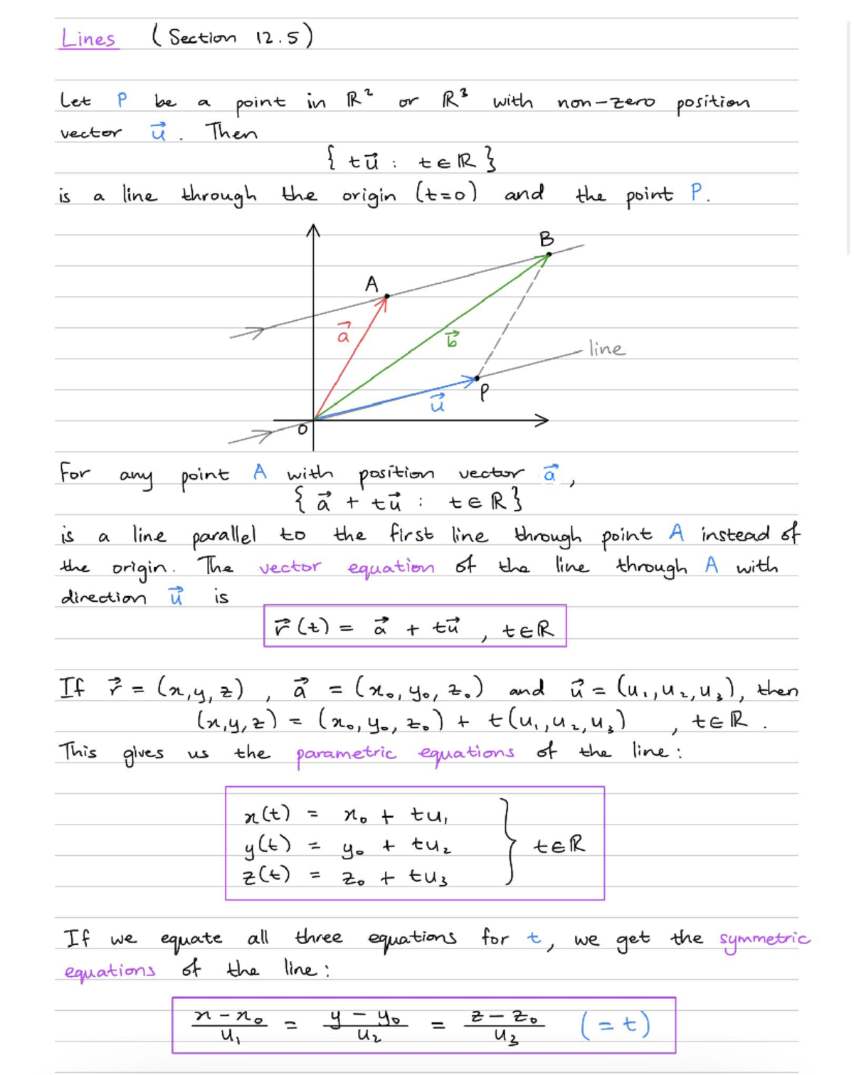 Vector Equations and Parametric Forms of Lines (23) - Studocu