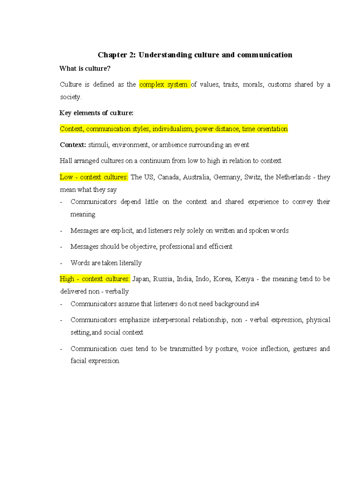 Chapter 2: Culture and Communication Insights - Studocu