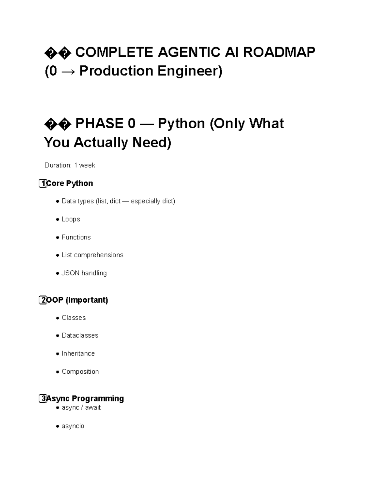 🚀 Complete Agentic AI Roadmap (0 Production Engineer) - Phases Overview ...