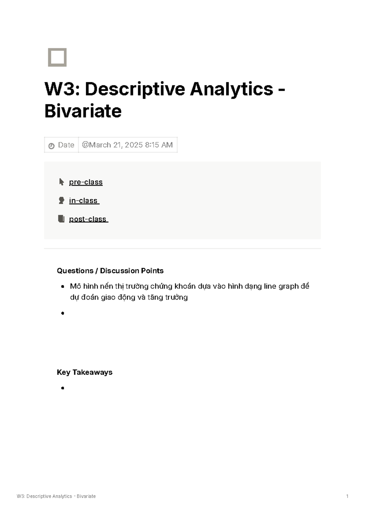 W3: Descriptive Analytics - Bivariate Insights & Key Takeaways - Studocu