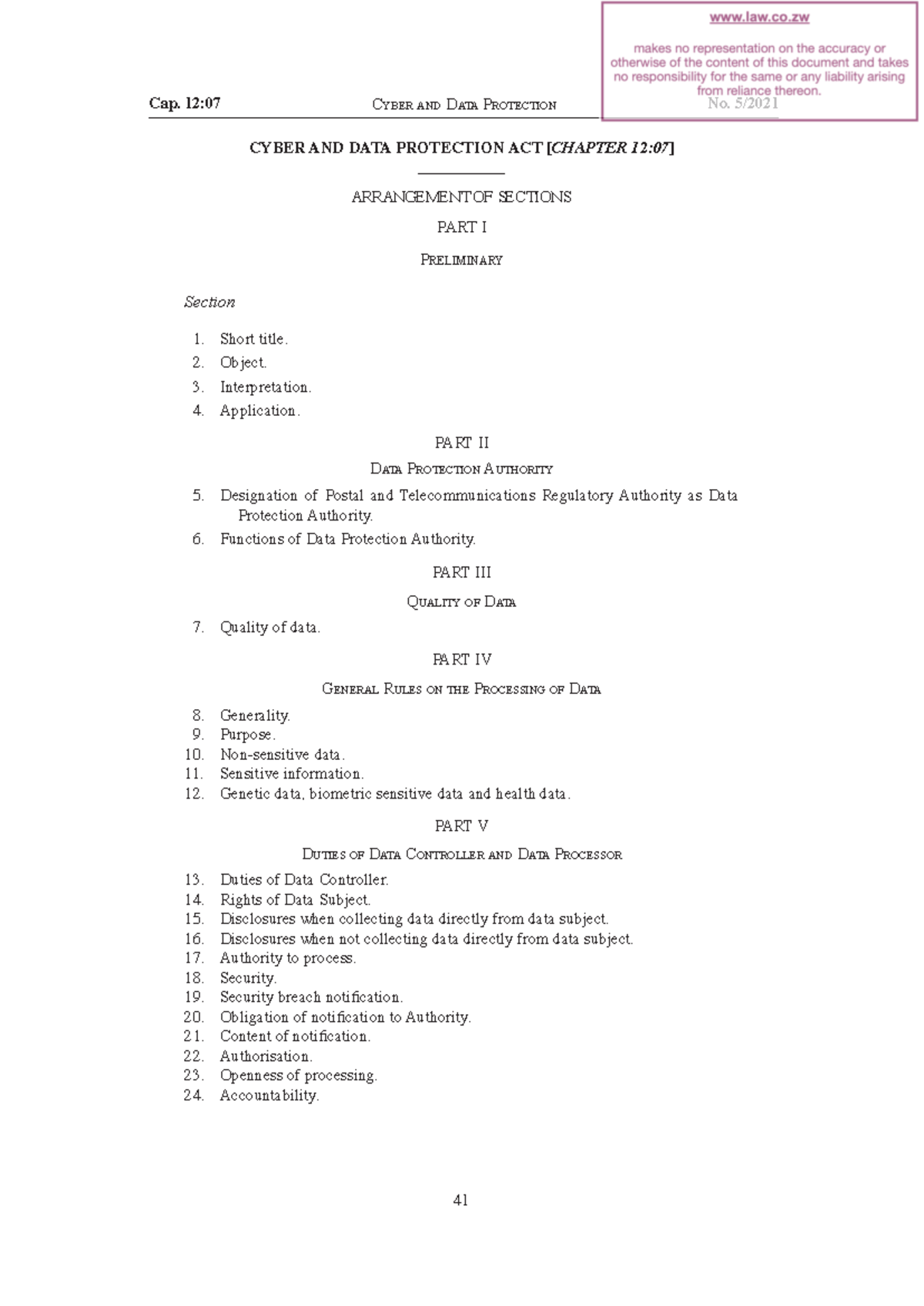 Revised Title: Cyber & Data Protection Act [Cap. 12:07] Detailed ...