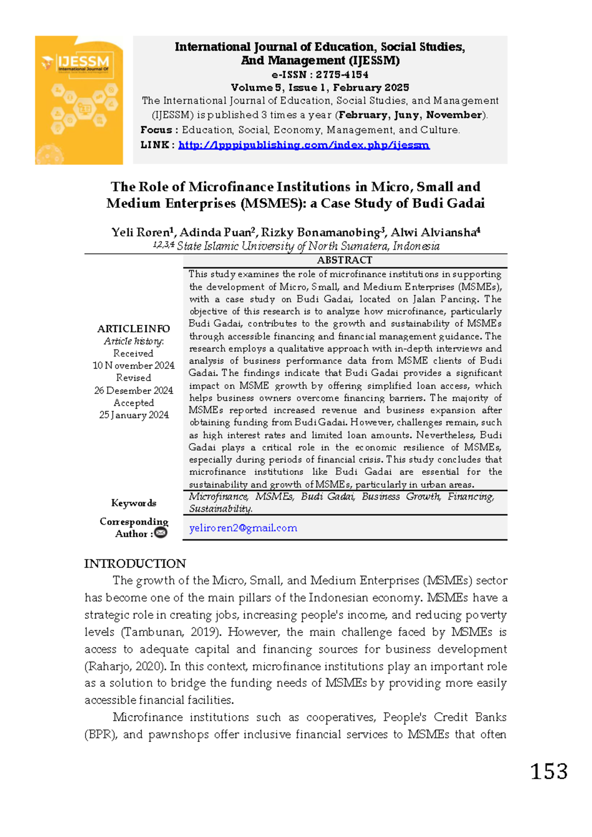 The Role of Microfinance Institutions in MSME Development: A Case Study ...