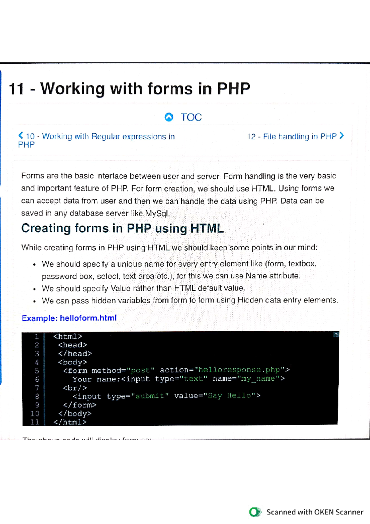 Unit 3 PHP Notes: Form Handling, Superglobals, and Data Management ...