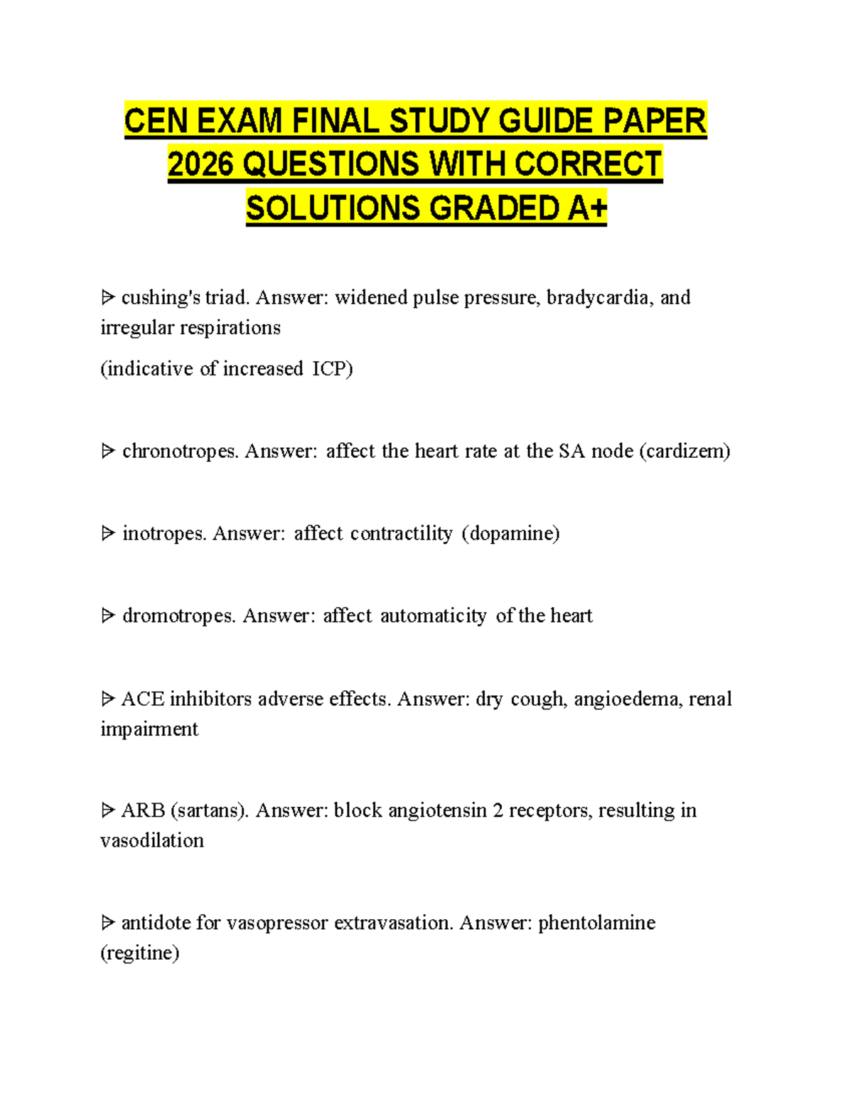 CEN 2026 Final Exam Study Guide: Key Questions & Solutions - Studocu